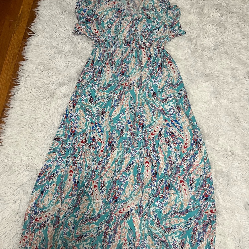 Floral Blue Maxi Dress Lilly Inspired